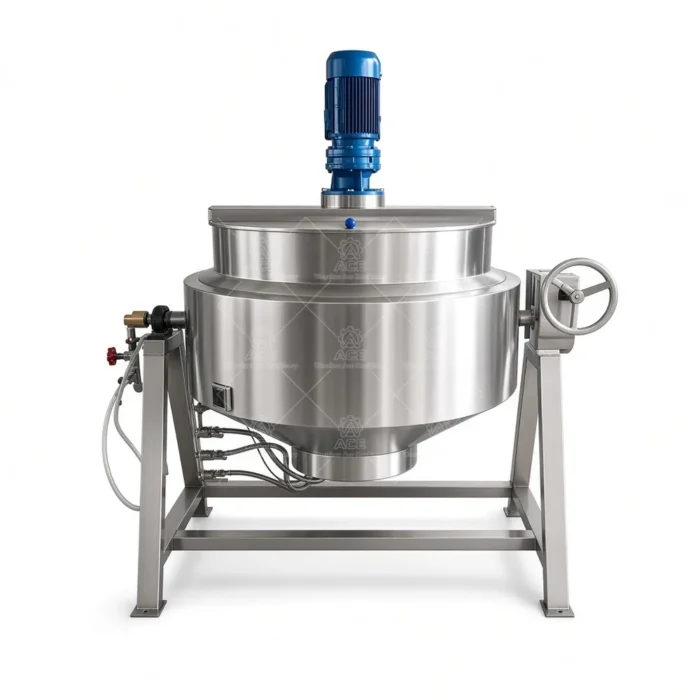 200L Jacketed Steam Kettle for Food Processing - Image 5