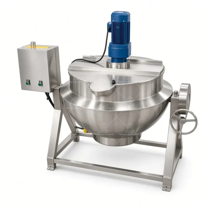Tilting Electric Jacketed Kettle with Mixer for Tomato Paste & Syrup - Image 5
