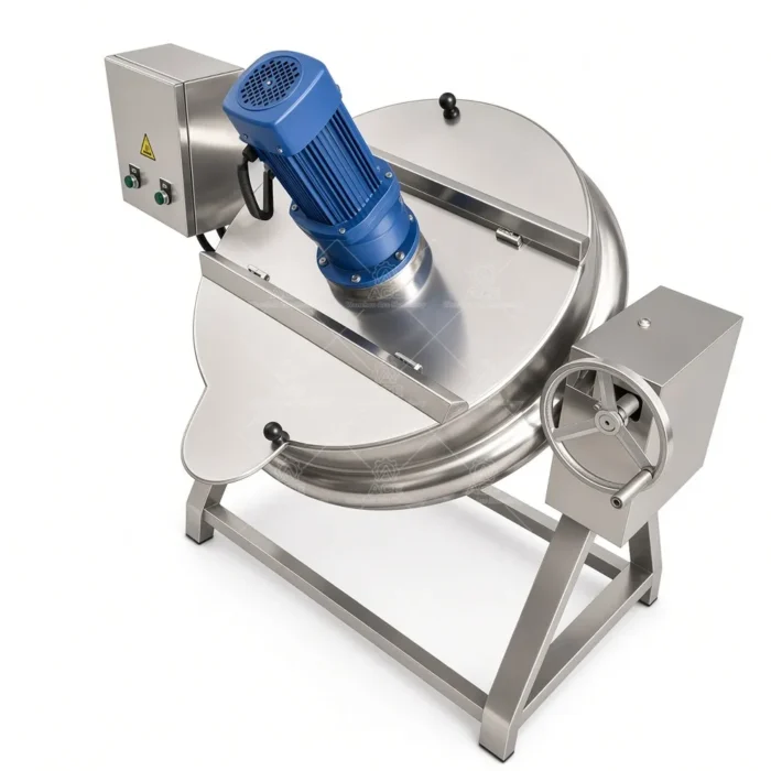 Steam-Heated Jacketed Kettle with Bottom-Mounted Mixer for Jam - Image 2