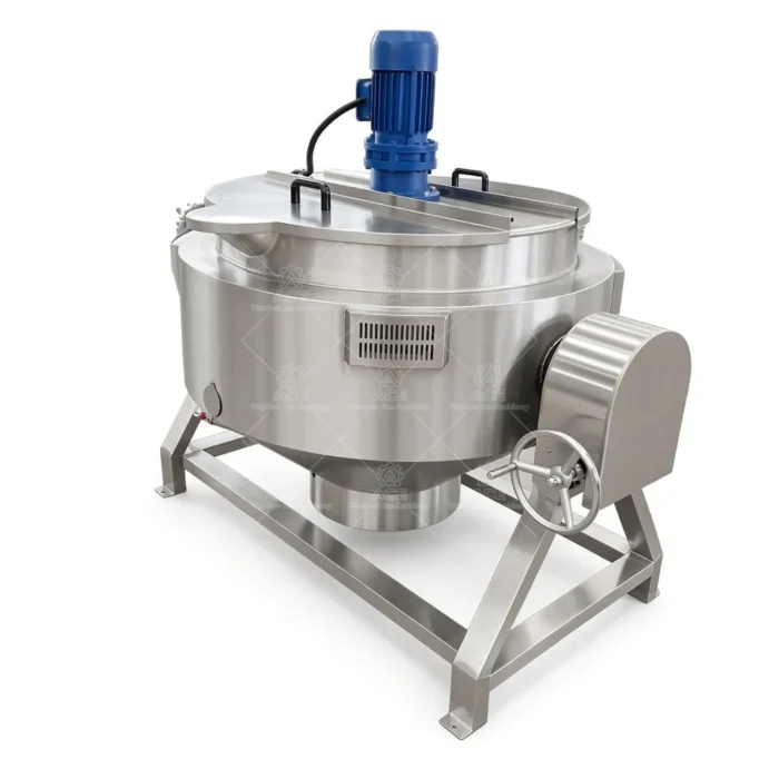 Steam Heated Tilting Jacketed Kettle with Scraper Mixer for Jam and Sauce - Imagem 4