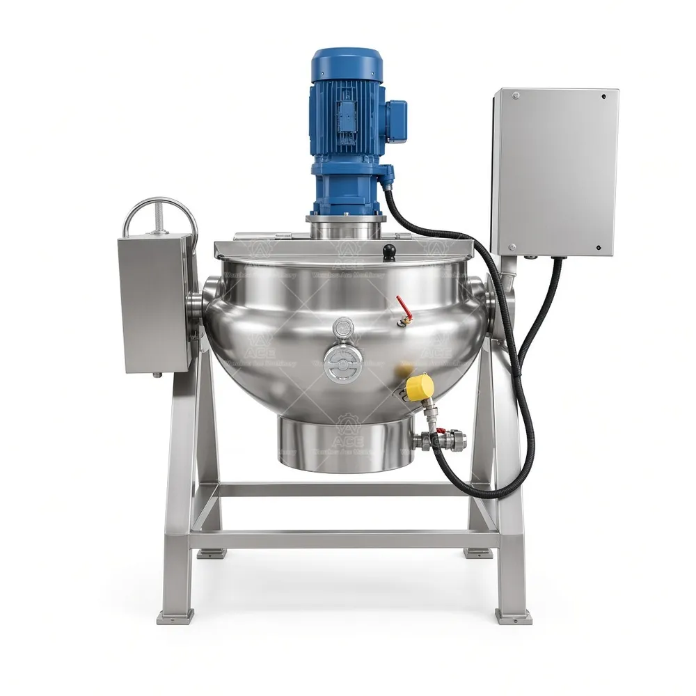 Steam Heated Jacketed Kettle with Motor Protection Cover