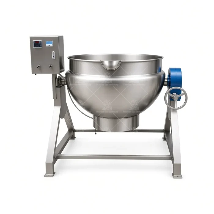 Steam-Heated Jacketed Kettle with Bottom-Mounted Mixer for Jam - Image 5
