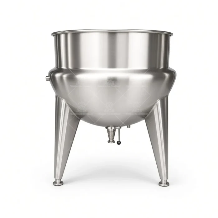 Tilting Jacketed Kettle with Mixer for Sauce Production - Image 4