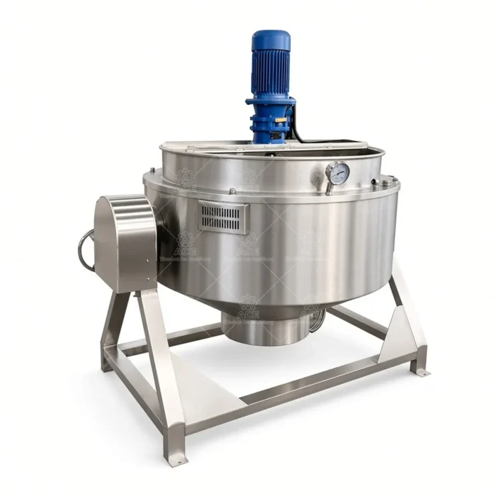Tilting Jacketed Kettle with Mixer for Sauce Production - Image 6