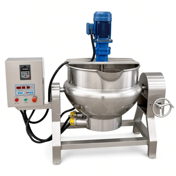 Electric Jacketed Cooking Kettle for Industrial Food Processing - Ảnh 3